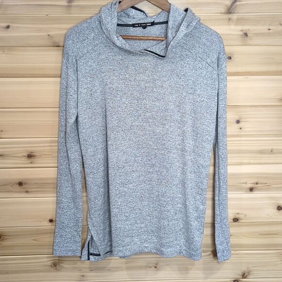 Rag & Bone Split Back Hooded Top XS Light Gray - Picture 1 of 10